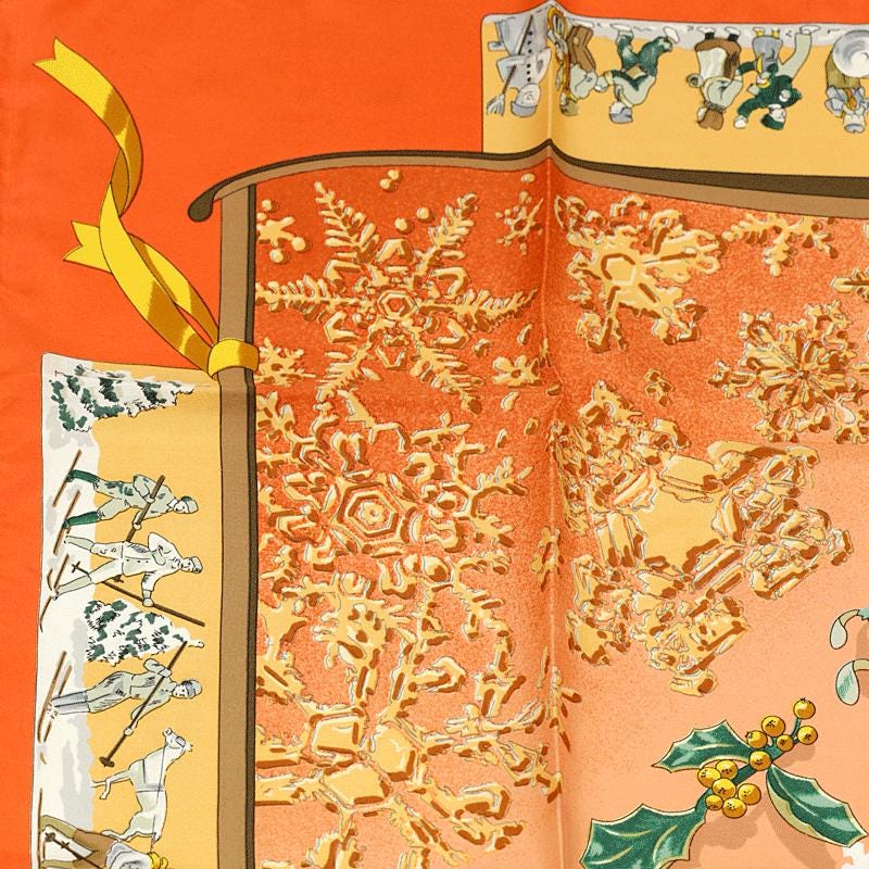 Hermes Scarf Jacquard "Neige d'Antan" by Caty Latham 90cm Silk | Carre Foulard