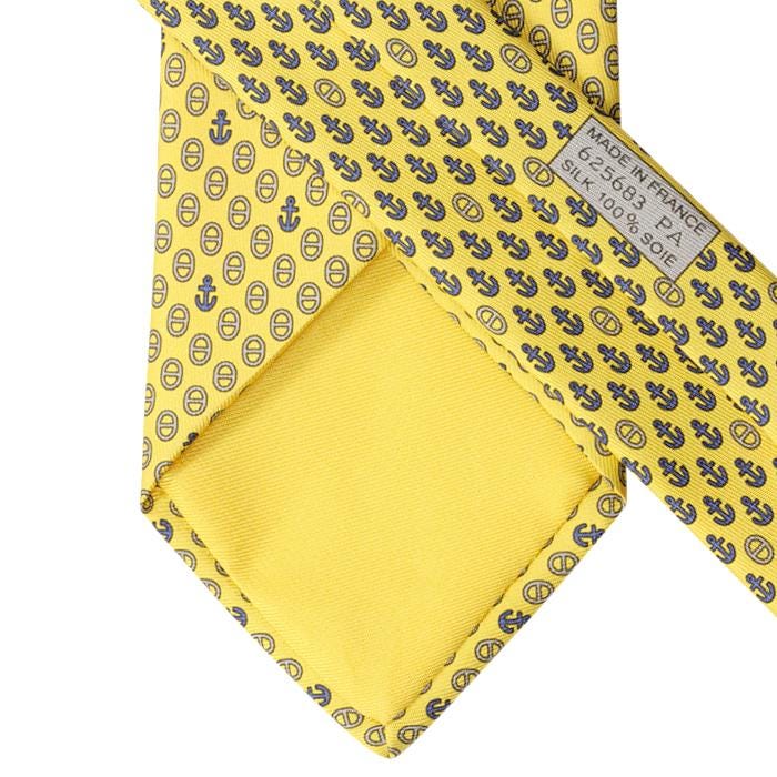 Hermes Men's Silk Tie Geometric Anchors Pattern 625683 | Necktie Cravate