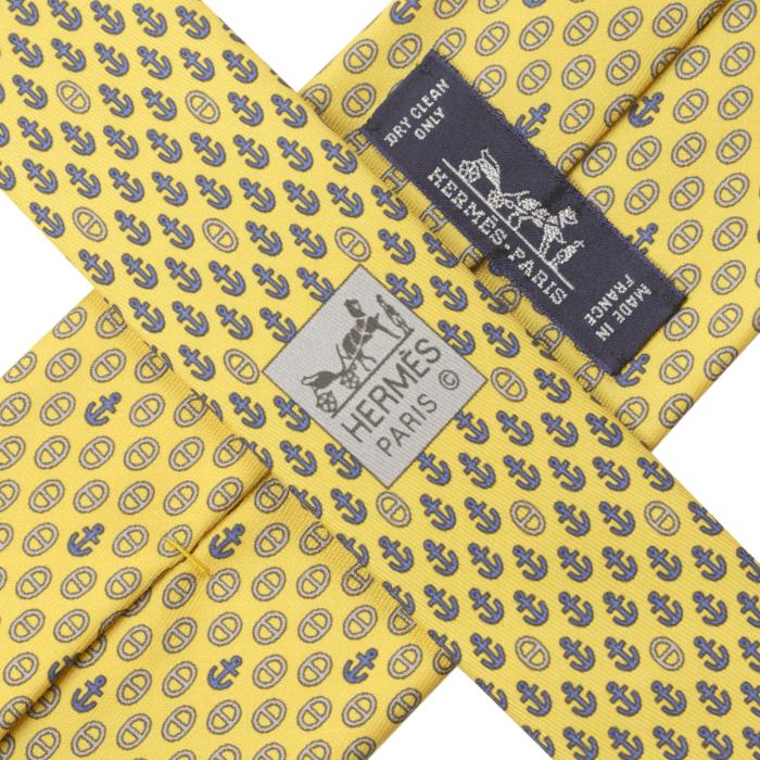 Hermes Men's Silk Tie Geometric Anchors Pattern 625683 | Necktie Cravate