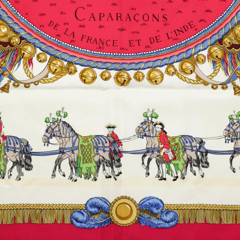 Hermes Scarf "Caparacons de la France et de l'Inde" by Philippe Ledoux 90cm Silk | Carre Foulard