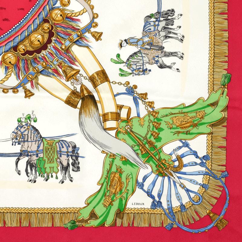 Hermes Scarf "Caparacons de la France et de l'Inde" by Philippe Ledoux 90cm Silk | Carre Foulard