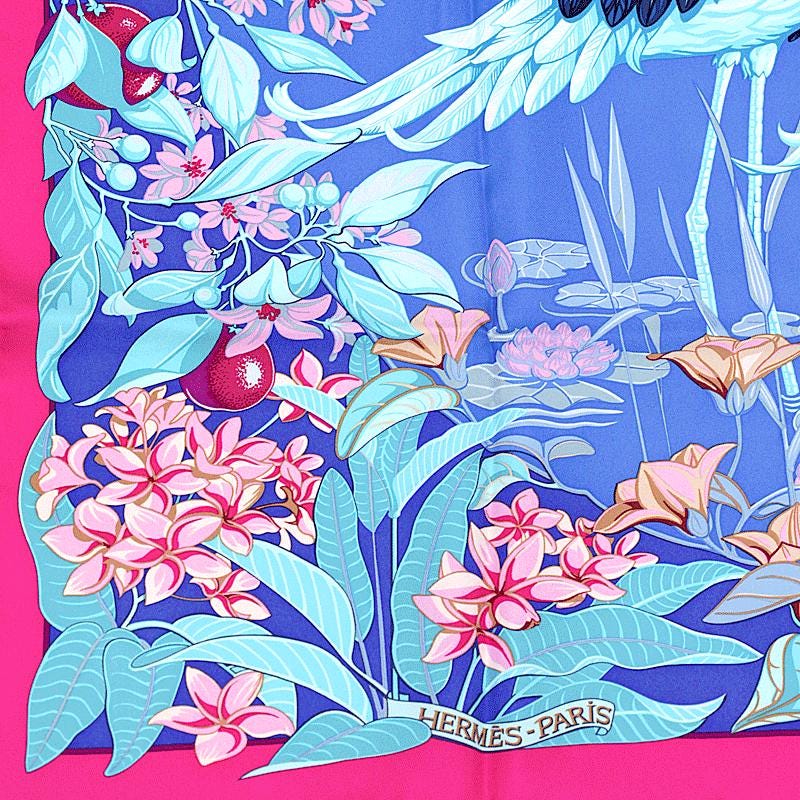 Hermes Scarf "Flamingo Party" by Laurence Bourthoumieux 90cm Silk | Carre Foulard