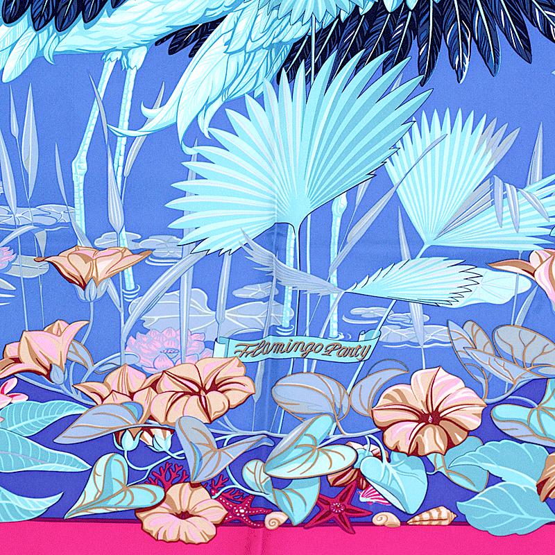 Hermes Scarf "Flamingo Party" by Laurence Bourthoumieux 90cm Silk | Carre Foulard