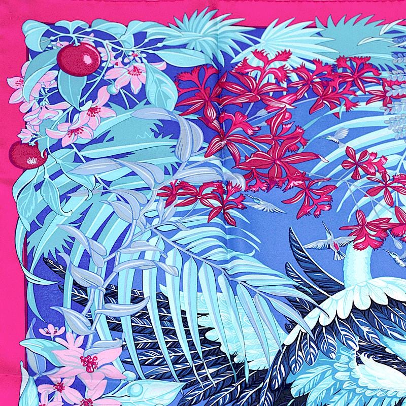Hermes Scarf "Flamingo Party" by Laurence Bourthoumieux 90cm Silk | Carre Foulard