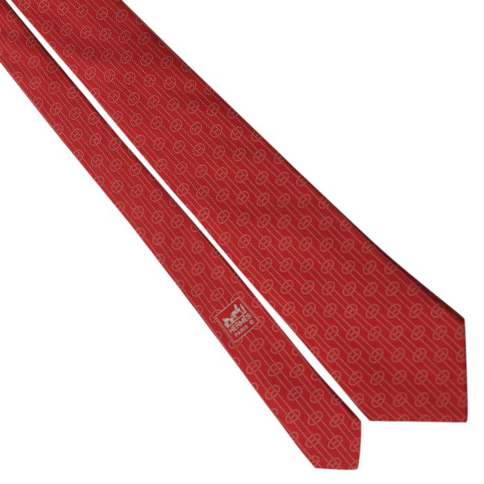 Hermes Men's Silk Tie H Geometric Pattern 5264 | Necktie Cravate