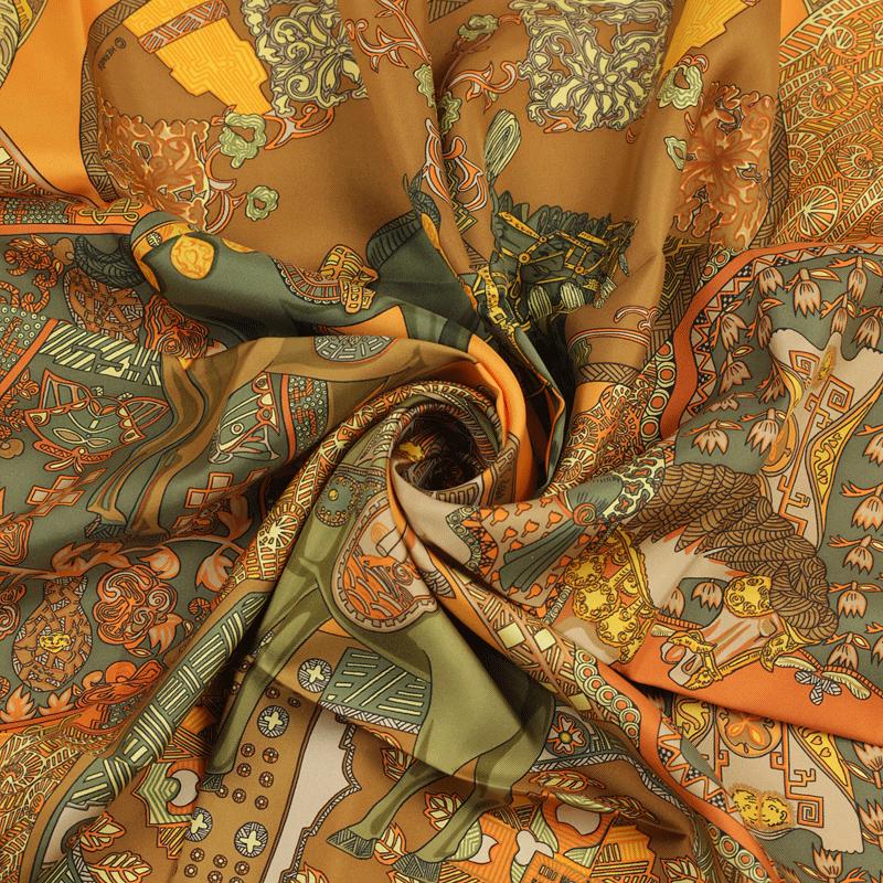 Hermes Scarf "Art des Steppes" by Annie Faivre 90cm Silk | Foulard Carre
