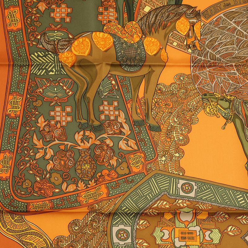 Hermes Scarf "Art des Steppes" by Annie Faivre 90cm Silk | Foulard Carre
