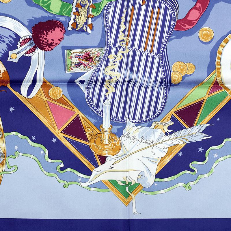 Hermes Scarf "Au Clair de la Lune" by Sandra Laroche 90cm Silk | Carre Foulard