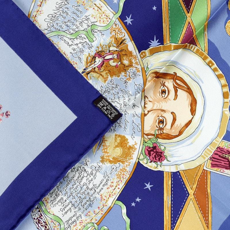 Hermes Scarf "Au Clair de la Lune" by Sandra Laroche 90cm Silk | Carre Foulard