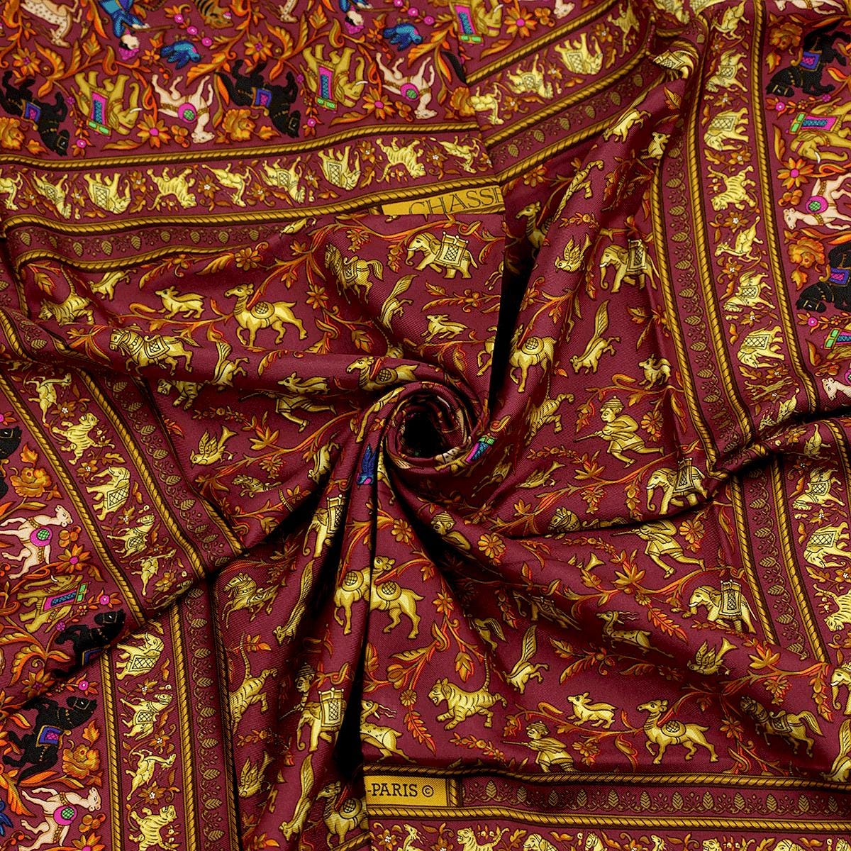 Hermes Scarf "Chasse en Inde" by Michel Duchene 90cm Silk | Carre Foulard