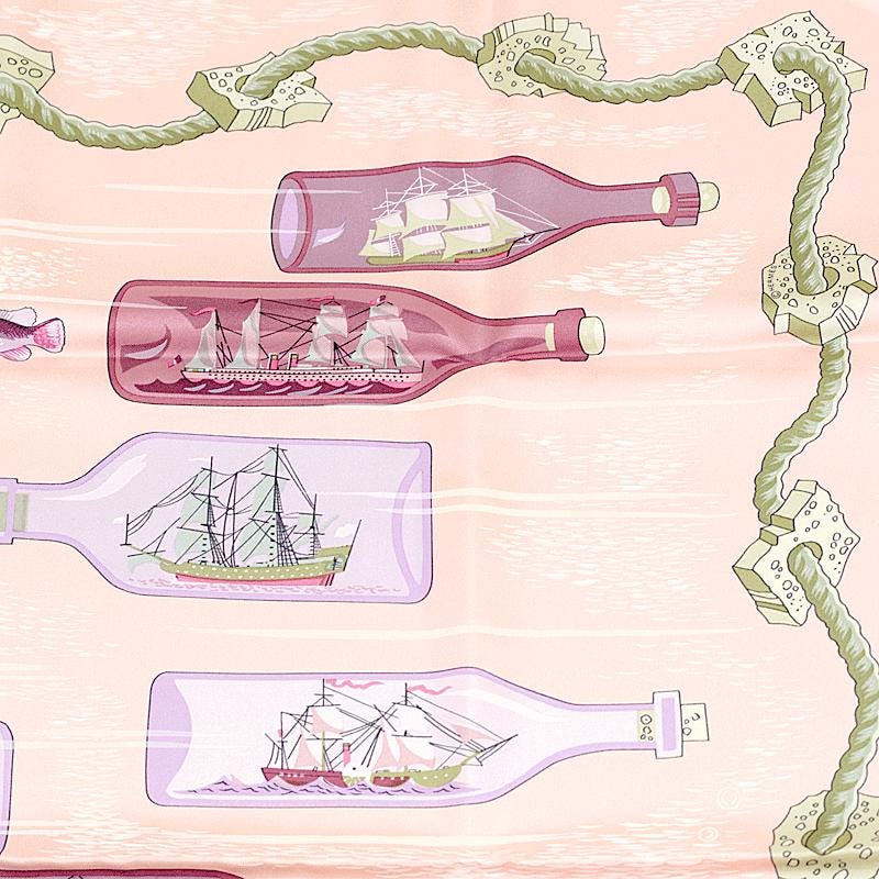 エルメス スカーフ カレ90 Bouteilles a la Mer ピンク エルメス スカーフ カレ90 Bouteilles a la Mer ピンク
