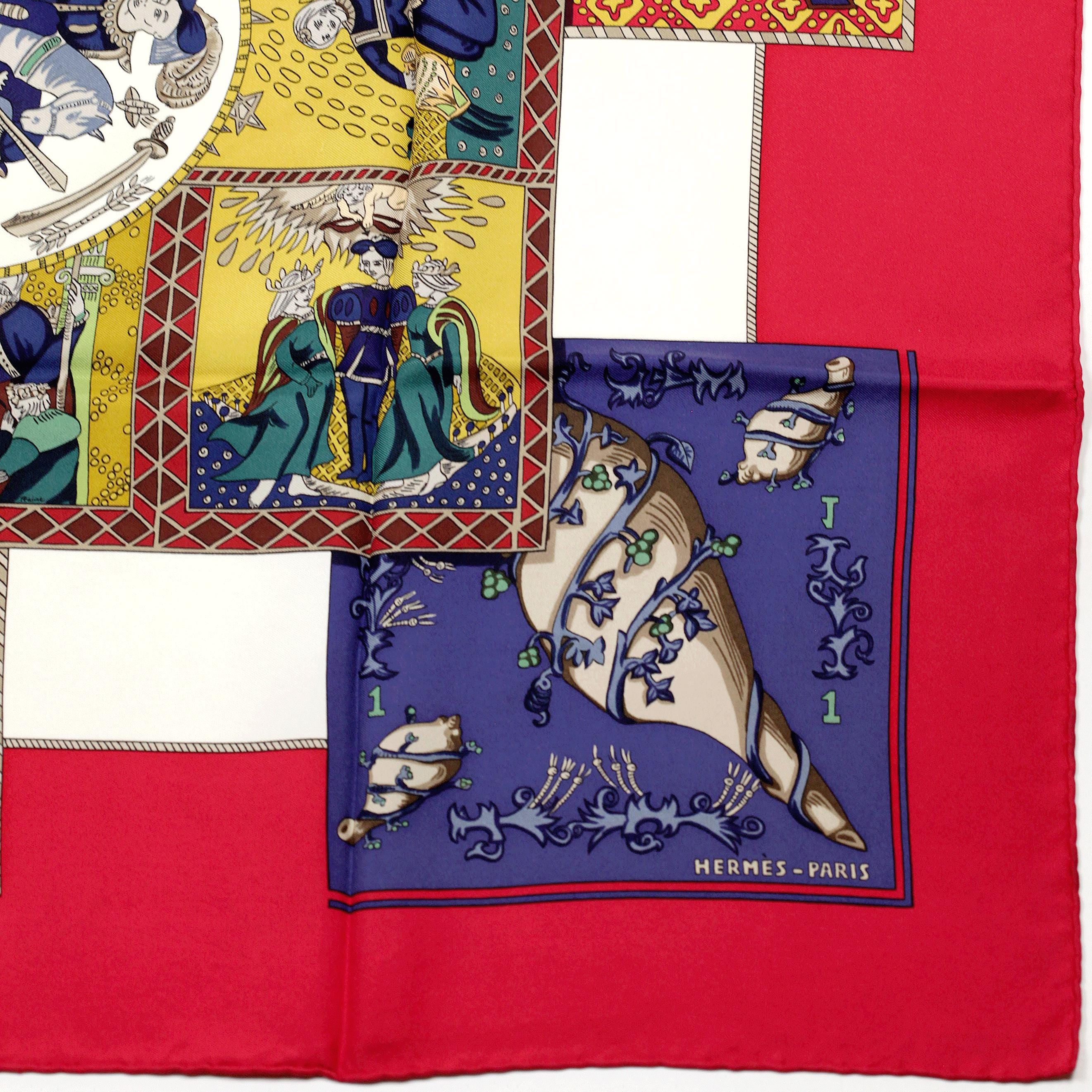 Hermes Scarf "Le Tarot" by Annie Faivre 90cm Silk | Carre Foulard