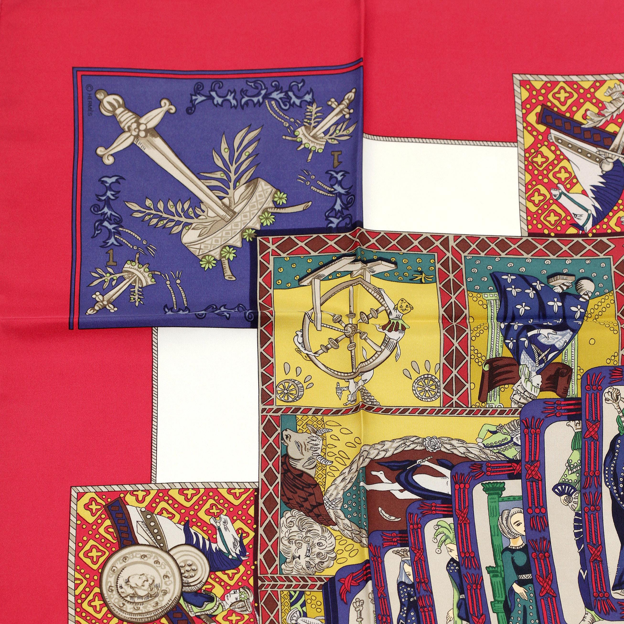 Hermes Scarf "Le Tarot" by Annie Faivre 90cm Silk | Carre Foulard