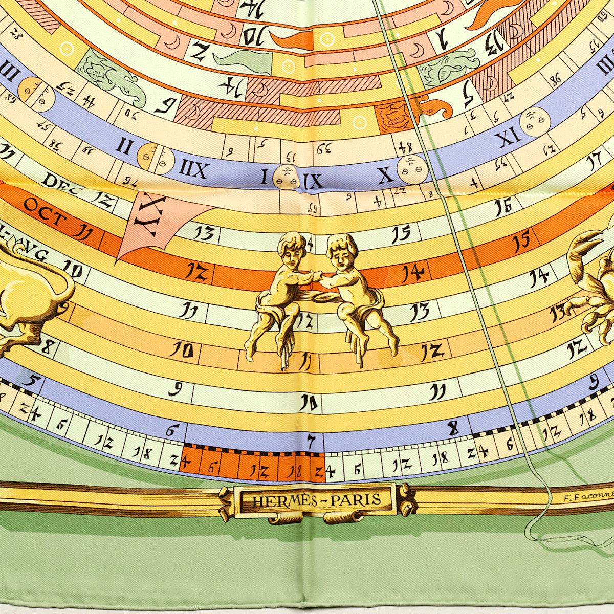 Hermes Scarf "Astrologie" by Françoise Façonnet Vintage 90cm Silk | Carre Foulard