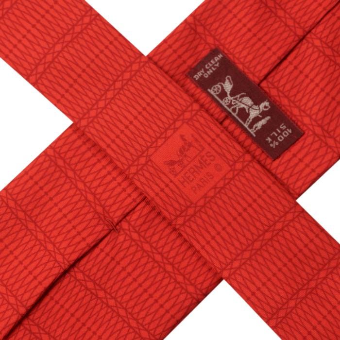 Hermes Men's Silk Tie H Geometric Pattern 5289 | Necktie Cravate