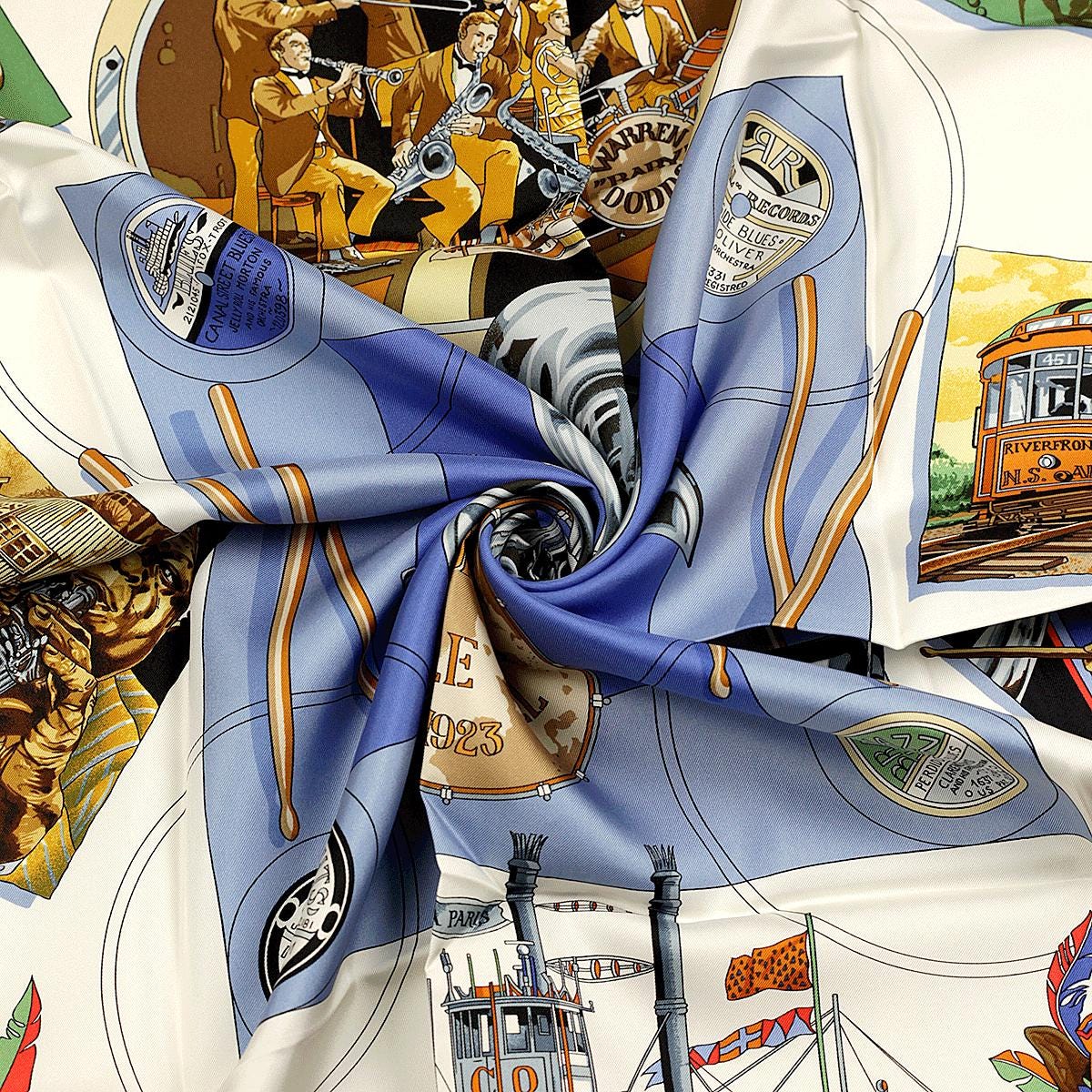 Hermes Scarf "New Orleans Creole Jazz" by Loic Dubigeon 90cm Silk | Carre