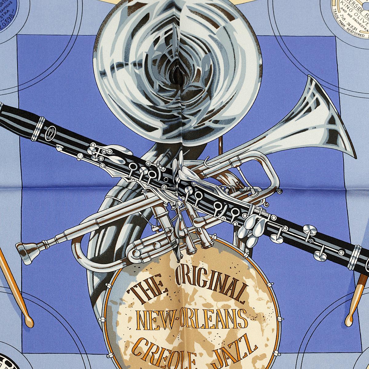 Hermes Scarf "New Orleans Creole Jazz" by Loic Dubigeon 90cm Silk | Carre