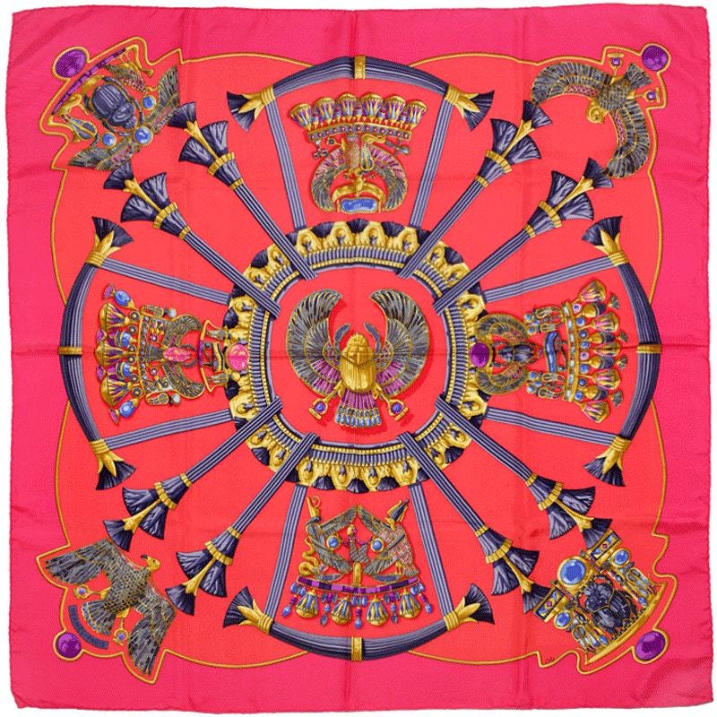 Hermes Scarf "Egypte" by Caty Latham 90cm Silk