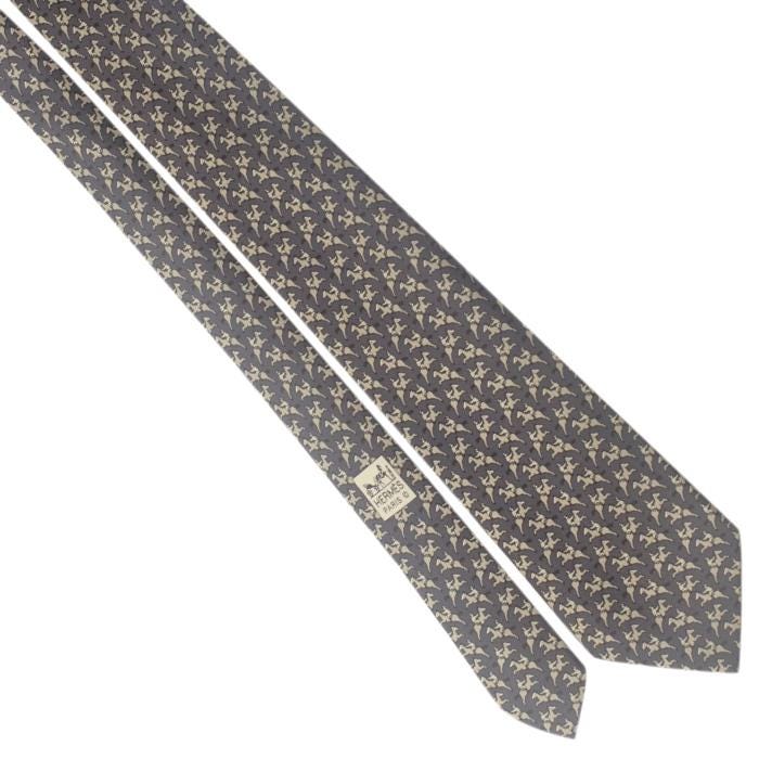 Hermes Men's Silk Tie Galloping Horses Pattern 5321 | Necktie Cravate