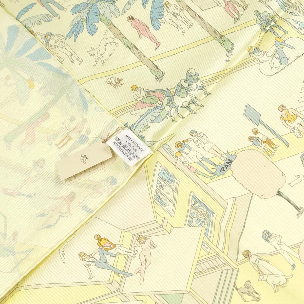 Hermes Scarf "On the Beach" by Ugo Bienvenu 90cm Silk | Foulard Carre