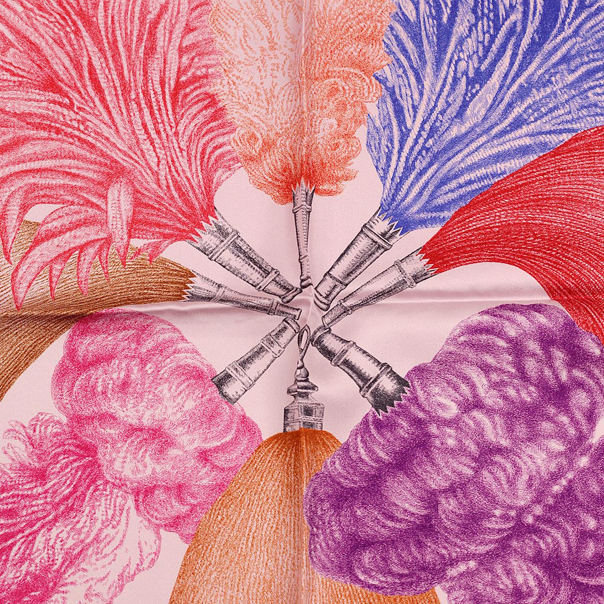 Hermes Scarf "Plumets et Panaches" by Florence Manlik 90cm Silk | Carre Foulard