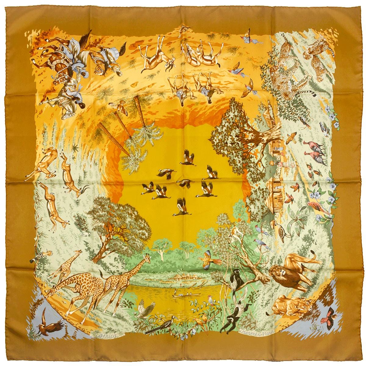Hermes Scarf "Africa" by Robert Dallet 90cm Silk | Carre Foulard