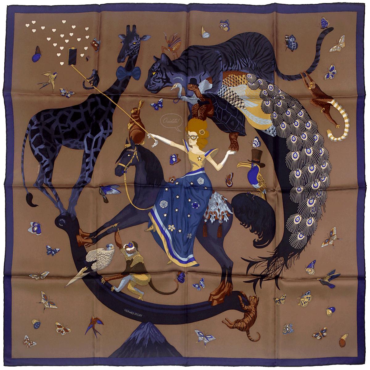 Hermes Scarf "Hermès Story" by Jonathon Burton 90cm Silk | Carre Foulard