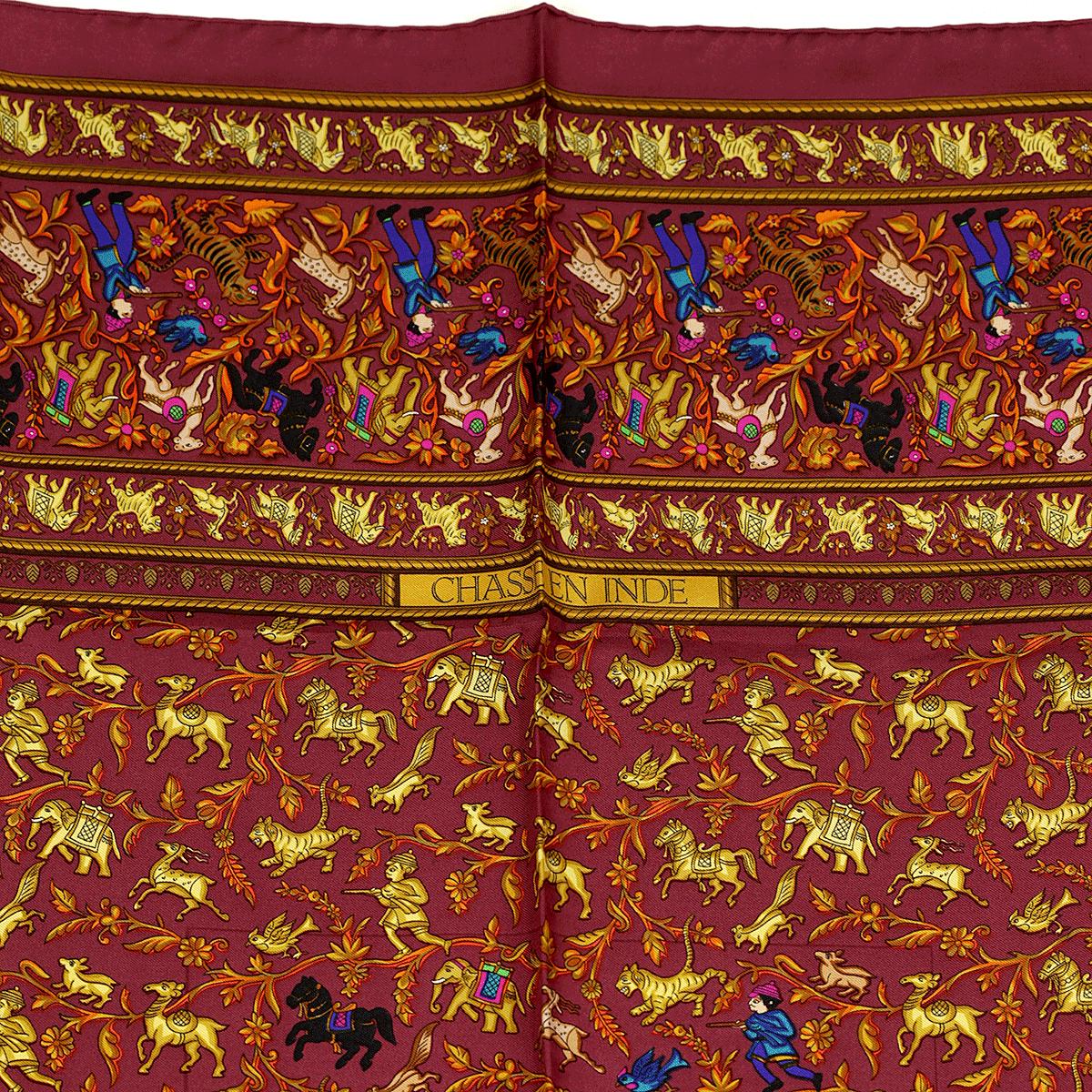 Hermes Scarf "Chasse en Inde" by Michel Duchene 90cm Silk | Carre Foulard