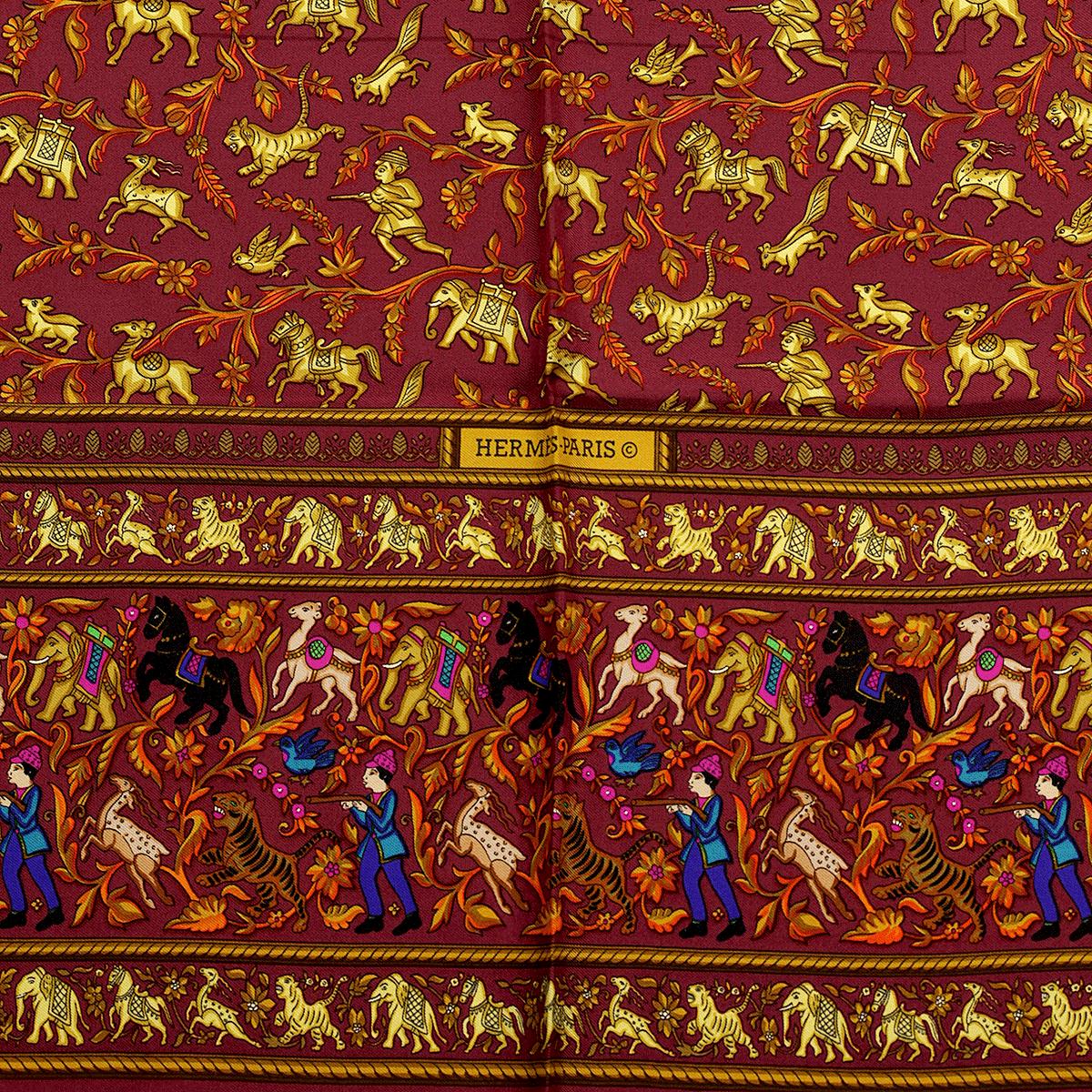 Hermes Scarf "Chasse en Inde" by Michel Duchene 90cm Silk | Carre Foulard