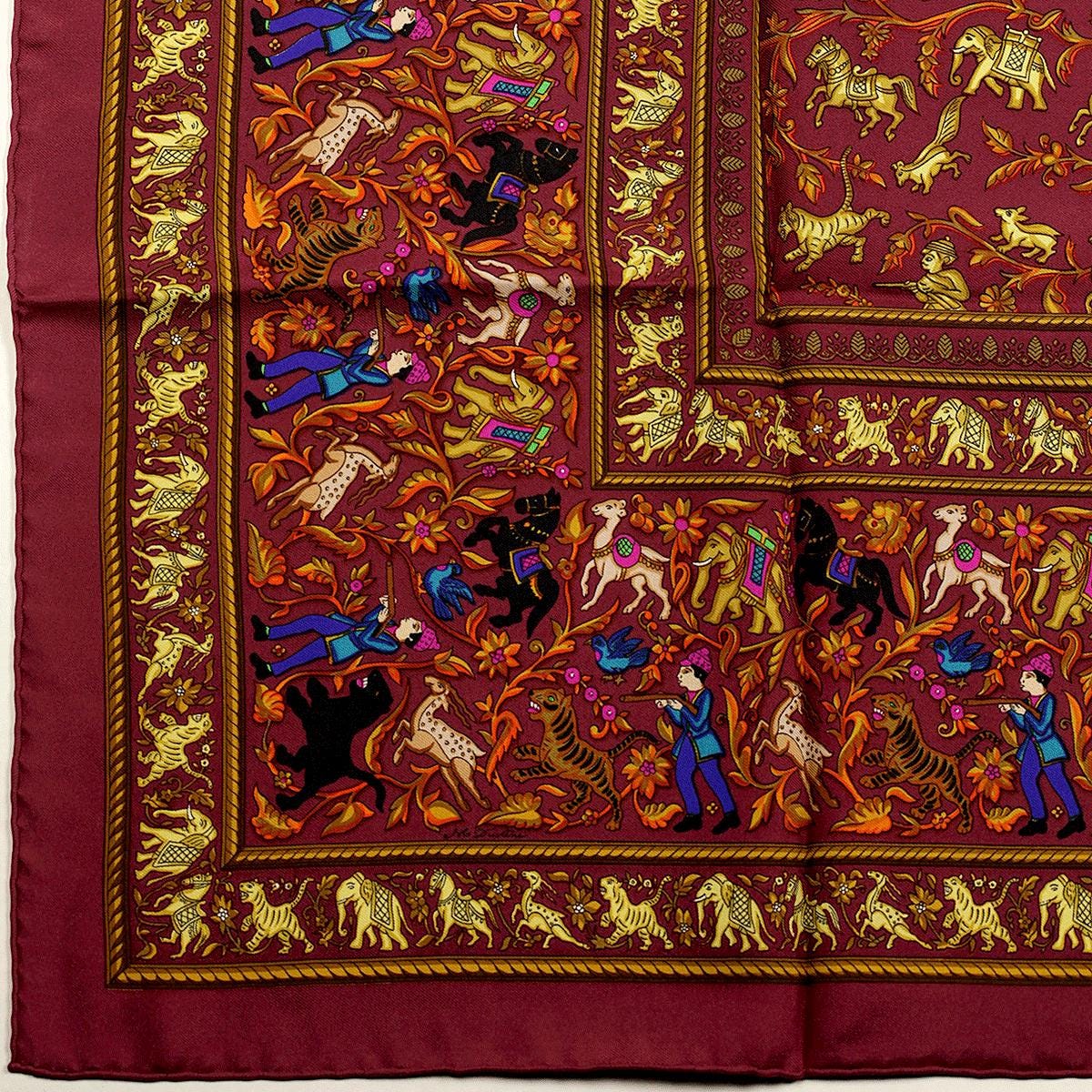 Hermes Scarf "Chasse en Inde" by Michel Duchene 90cm Silk | Carre Foulard