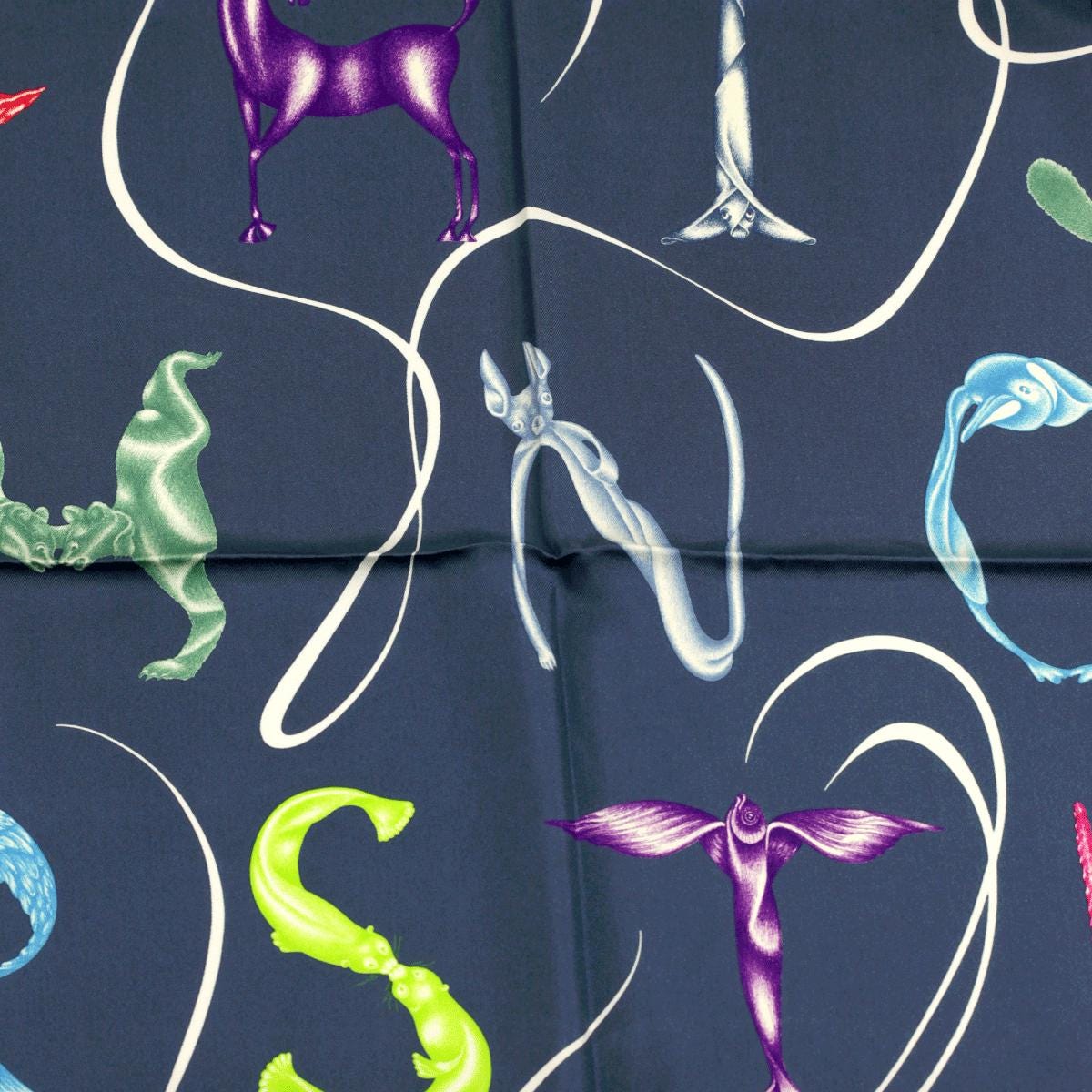 Hermes Scarf "Faune Lettree" by Florence Manlik 90cm Silk | Carre Foulard