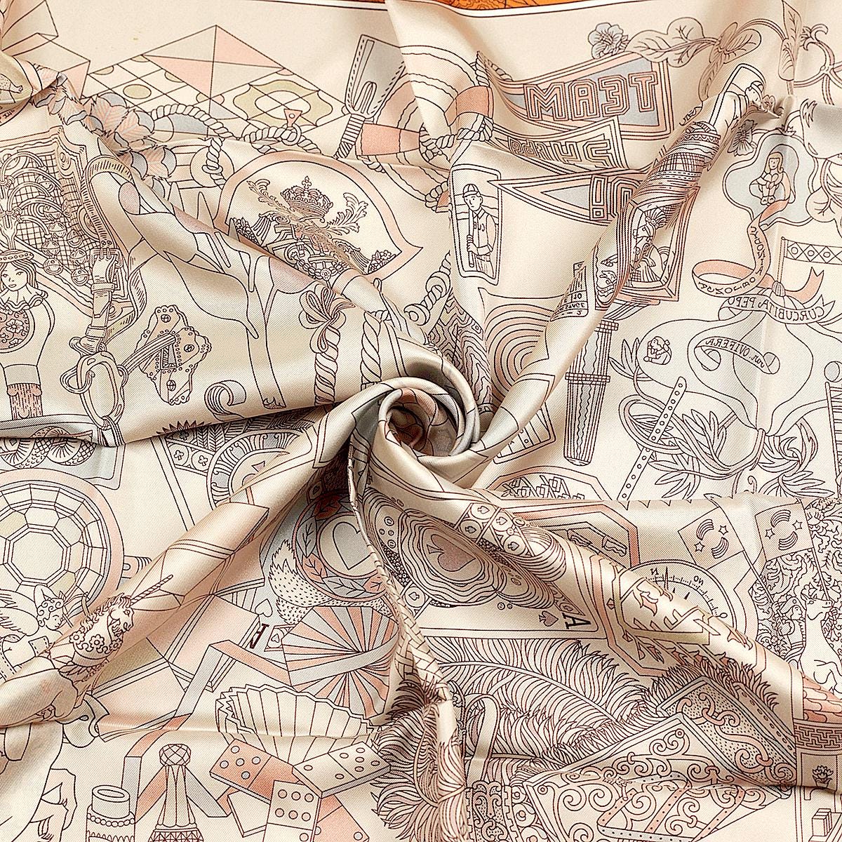 Hermes Scarf "De l'Ombrelle aux Duel" by Pierre Marie 90cm Silk Double Face Carre