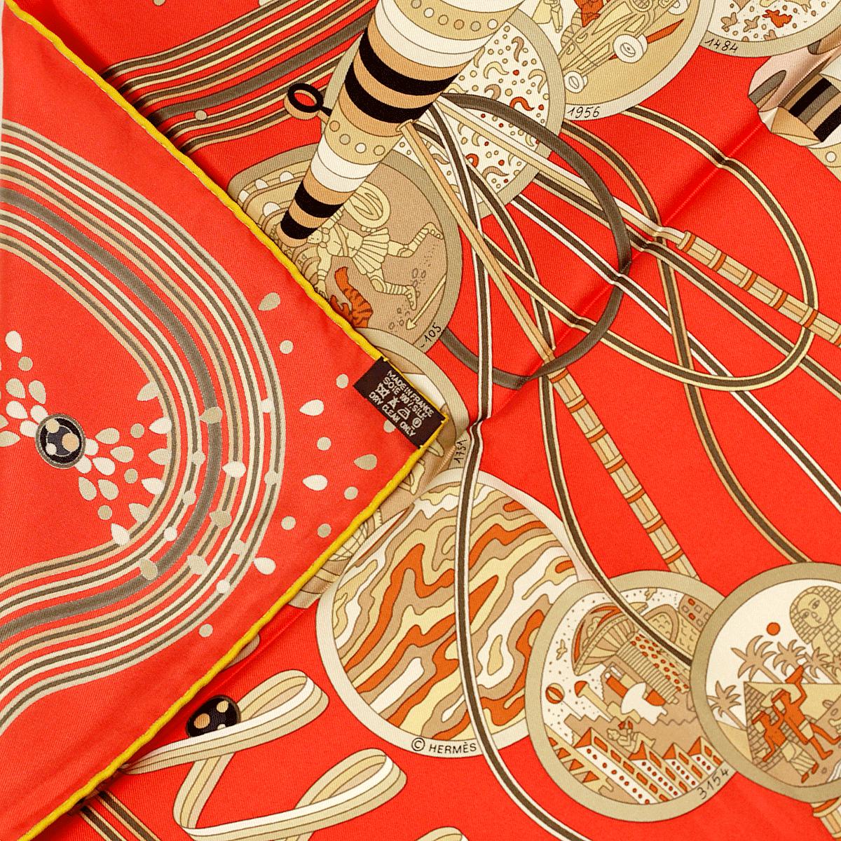 Hermes Scarf "Le Laboratoire du Temps" by Pierre Marie 90cm Silk | Carre Foulard