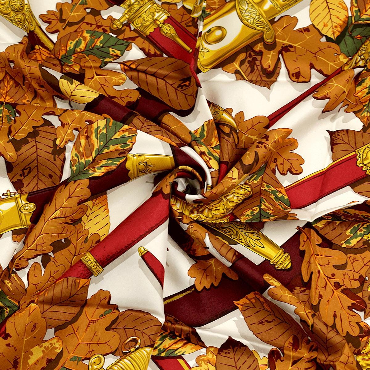 Hermes Scarf "Au Plus Dru" by Vladimir Rybaltchenko Vintage 90cm Silk