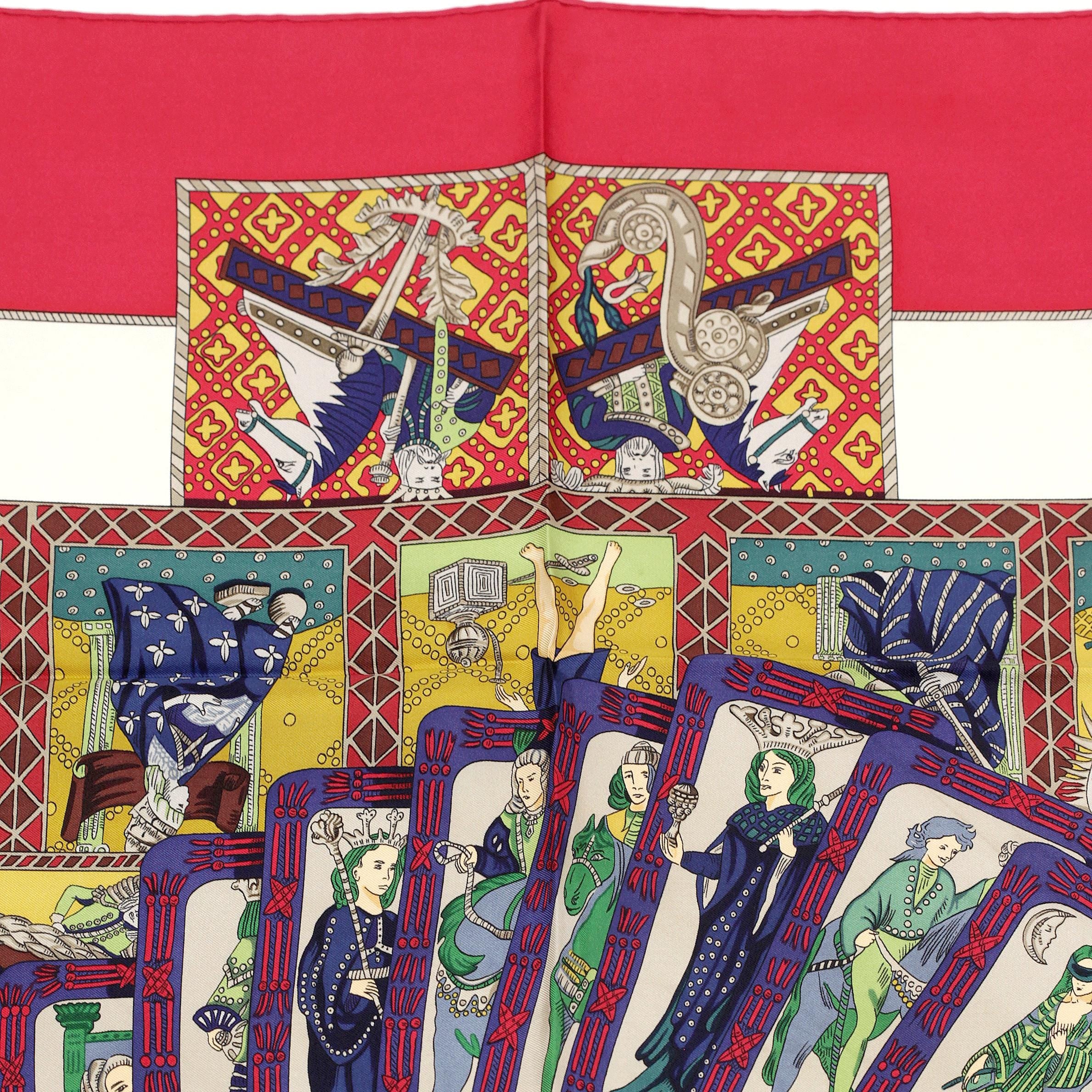 Hermes Scarf "Le Tarot" by Annie Faivre 90cm Silk | Carre Foulard