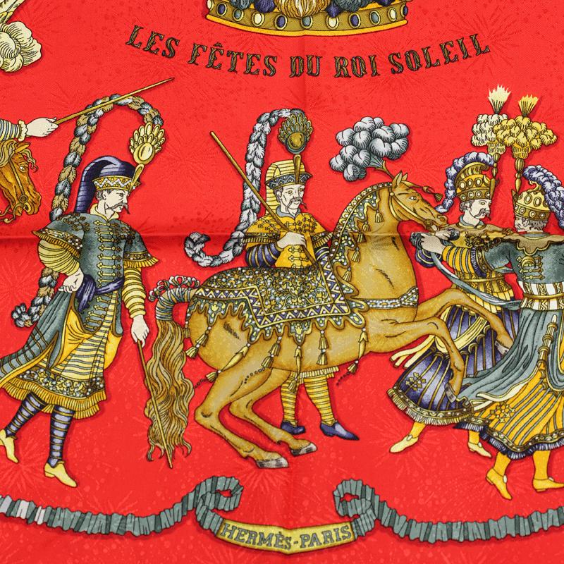HERMES シルクスカーフ LES FÊTES DU ROI SOLEIL Hermès Les Fêtes du Roi Soleil Jacquard 90