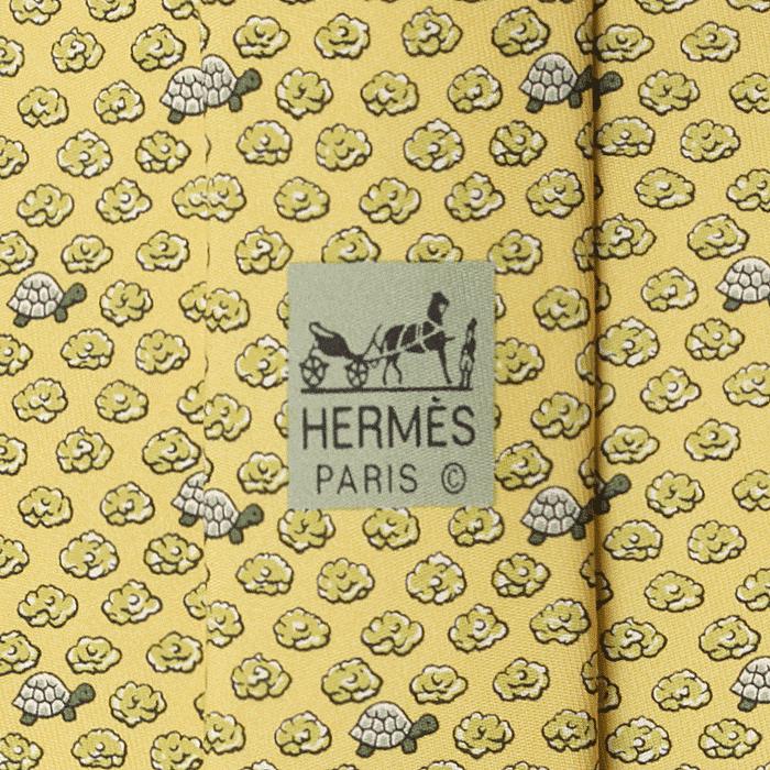 Hermes Men's Silk Tie Whimsical Turtles Pattern 7896 | Necktie Cravate
