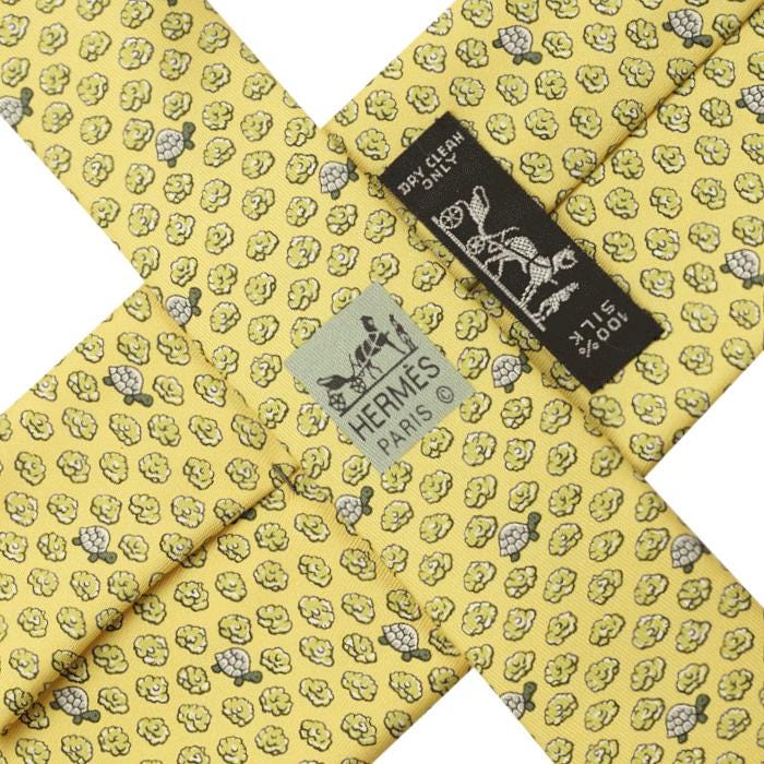Hermes Men's Silk Tie Whimsical Turtles Pattern 7896 | Necktie Cravate