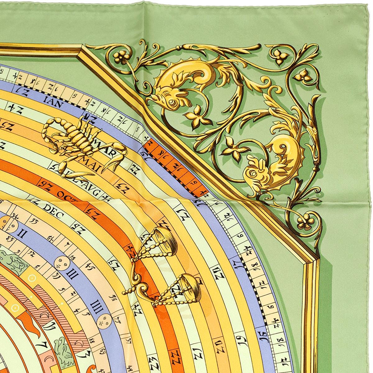 Hermes Scarf "Astrologie" by Françoise Façonnet Vintage 90cm Silk | Carre Foulard