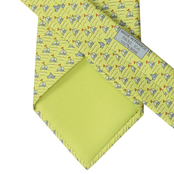 Hermes Men's Silk Tie Sailboats Pattern 5632 – Exquisite Artichoke