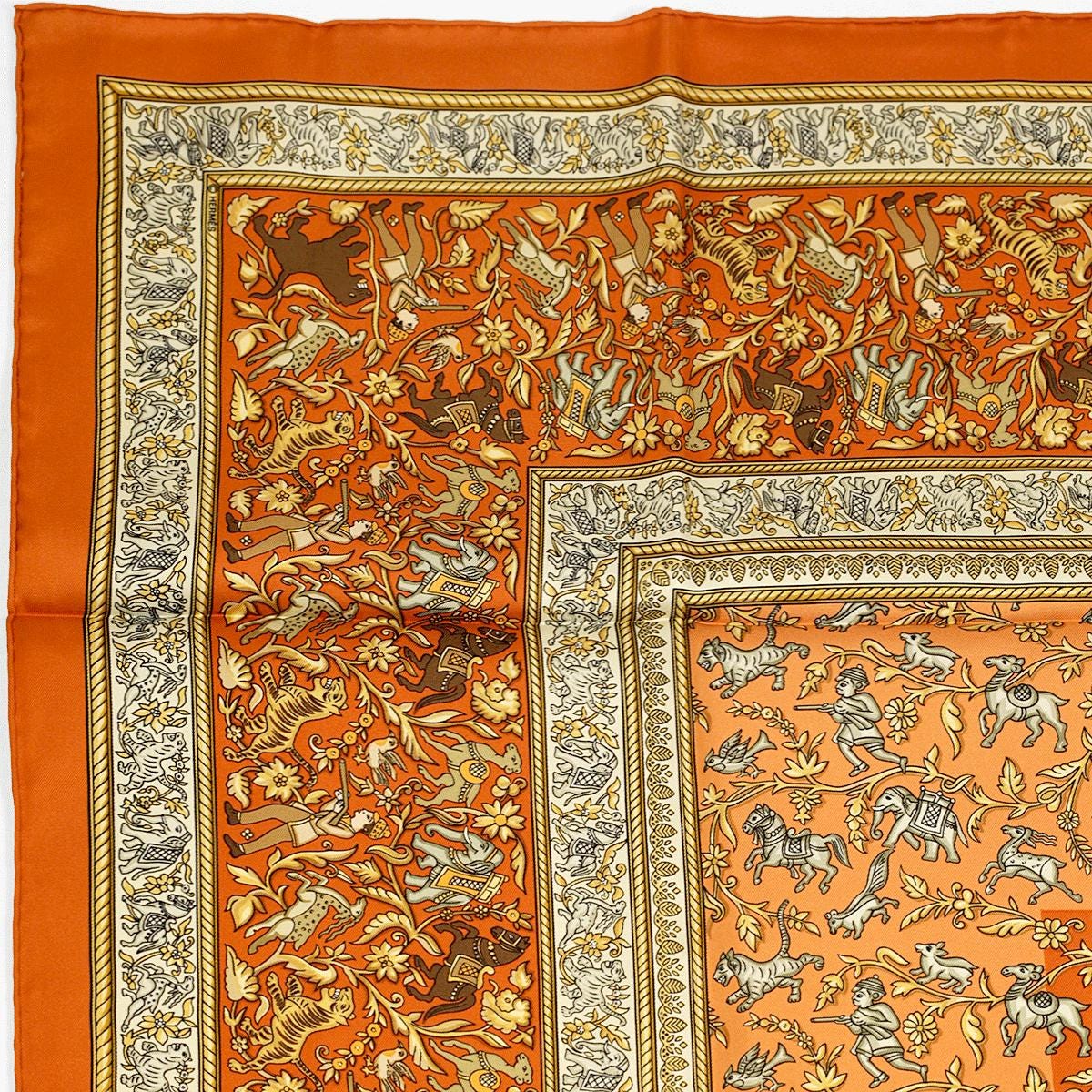 Hermes Scarf "Chasse en Inde" by Michel Duchene 90cm Silk | Carre Foulard