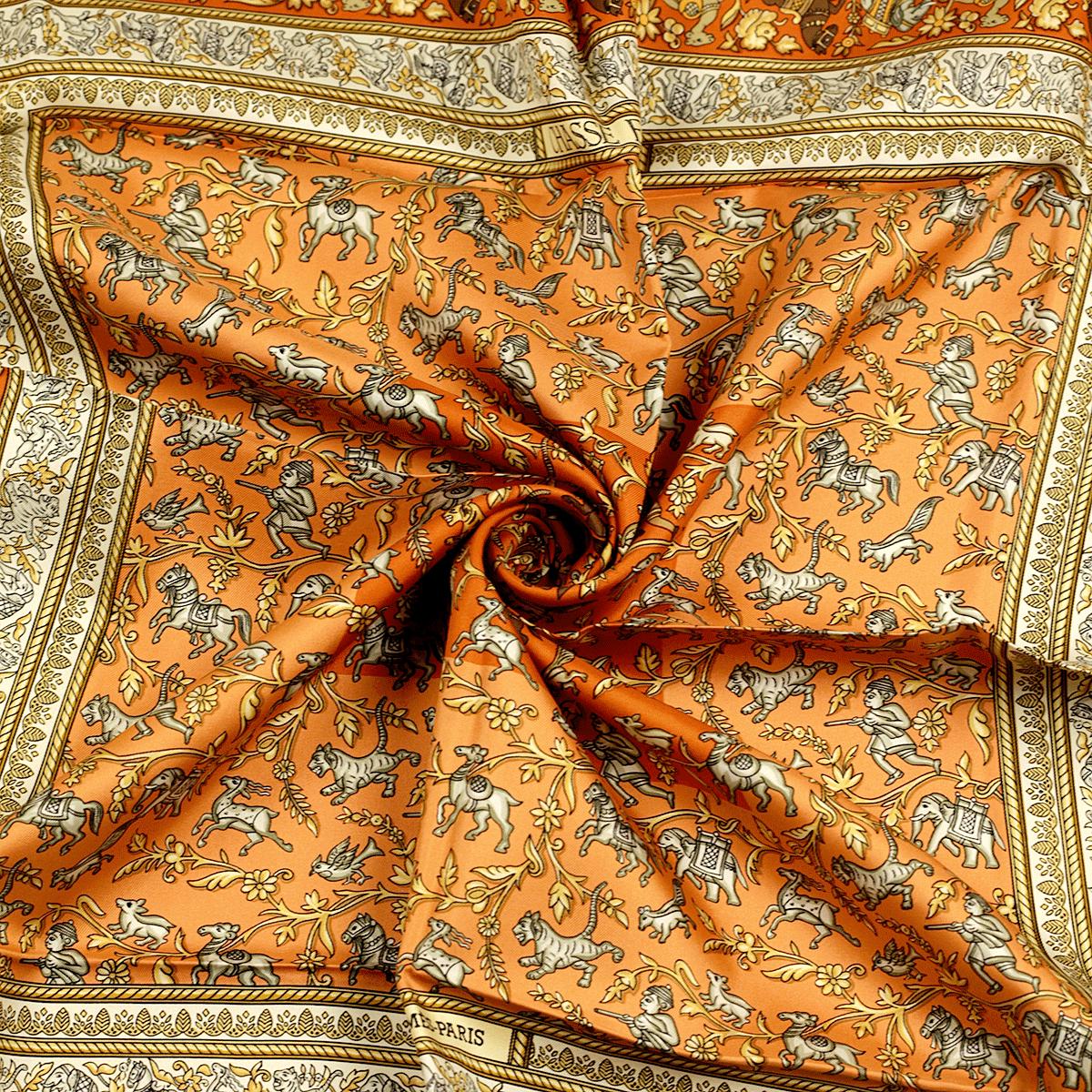 Hermes Scarf "Chasse en Inde" by Michel Duchene 90cm Silk | Carre Foulard