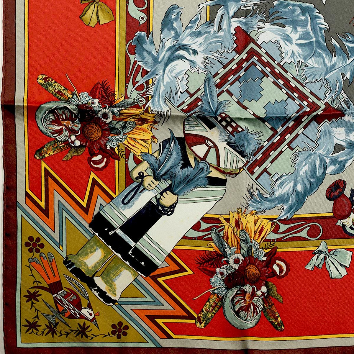 Hermes Scarf "Kachinas" by Kermit Oliver 90cm Silk | Carre Foulard
