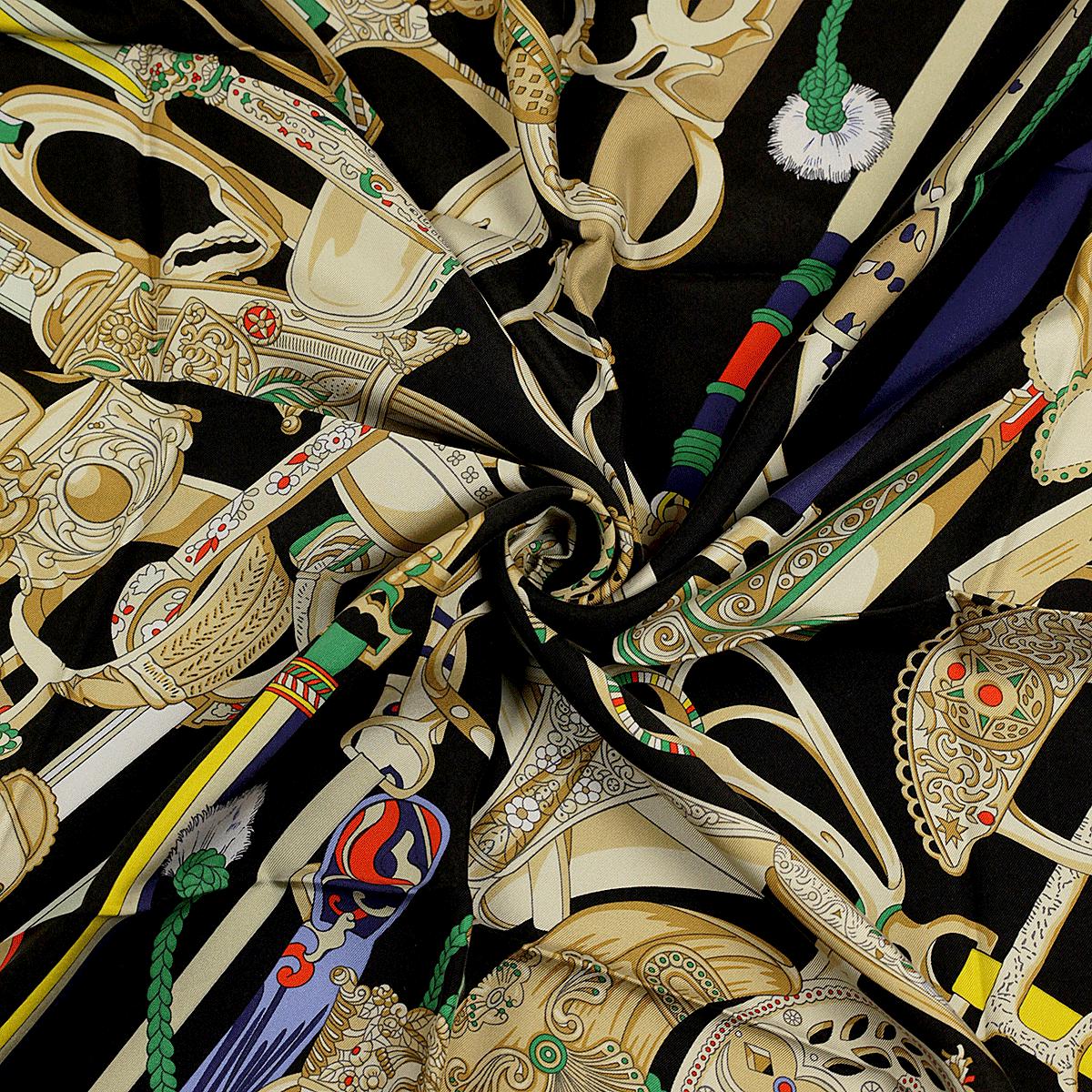 Hermes Scarf "Concours d’Etriers" by Virginie Jamin 90cm Silk Wash Carre