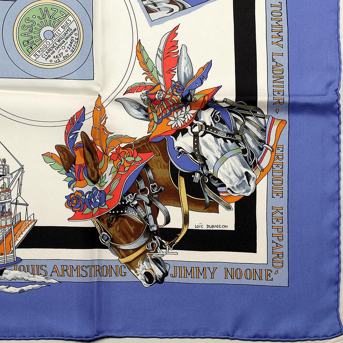 Hermes Scarf "New Orleans Creole Jazz" by Loic Dubigeon 90cm Silk | Carre