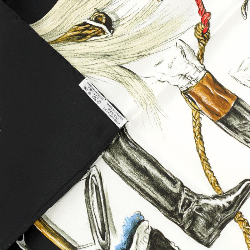 Hermes Scarf "Propos de Bottes" by Xavier De Poret 90cm Silk | Carre Foulard
