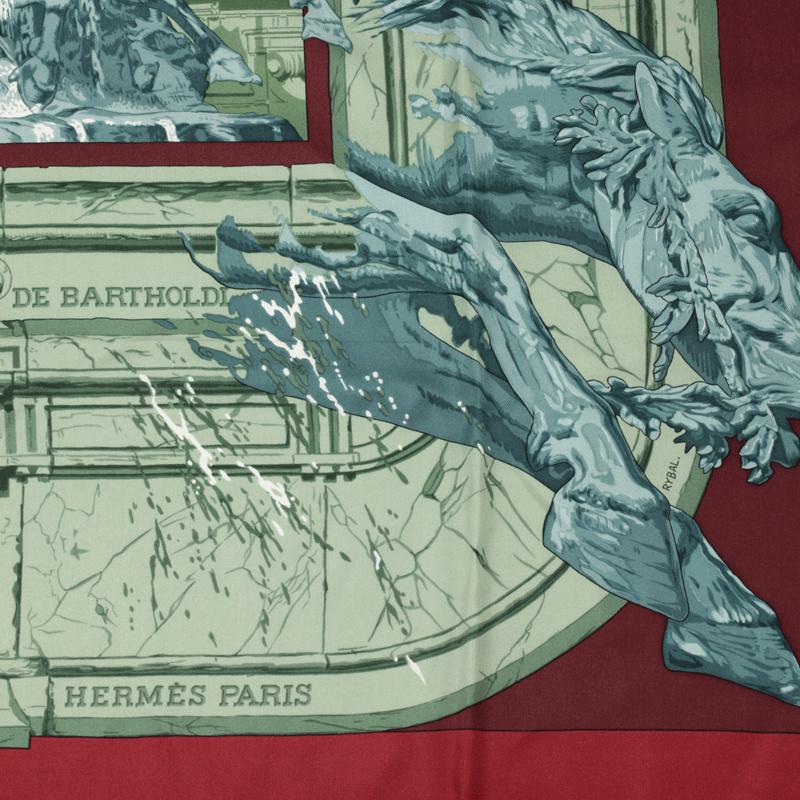 Hermes Scarf "La Fontaine de Bartholdi" by Vladimir Rybaltchenko 90cm Silk | Carre Foulard