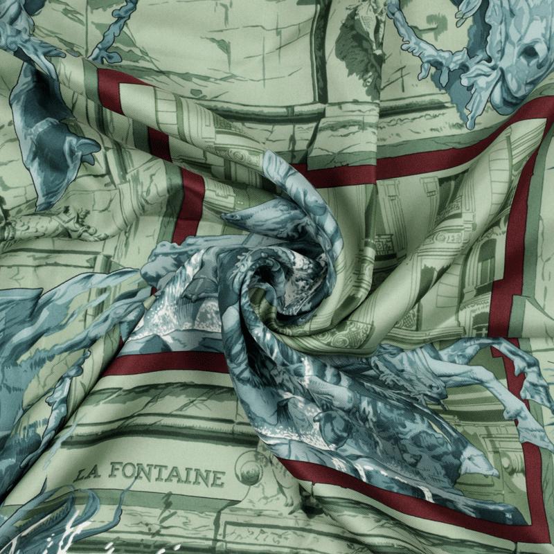 Hermes Scarf "La Fontaine de Bartholdi" by Vladimir Rybaltchenko 90cm Silk | Carre Foulard