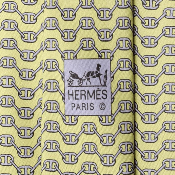 Hermes Men's Silk Tie Chaine d'Ancre Pattern 5325 | Necktie Cravate