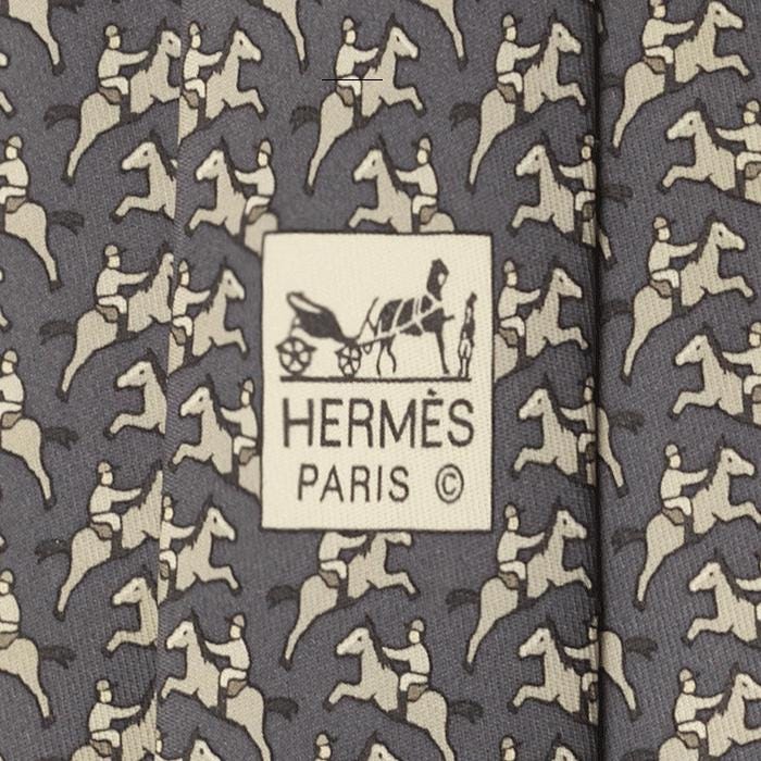 Hermes Men's Silk Tie Galloping Horses Pattern 5321 | Necktie Cravate